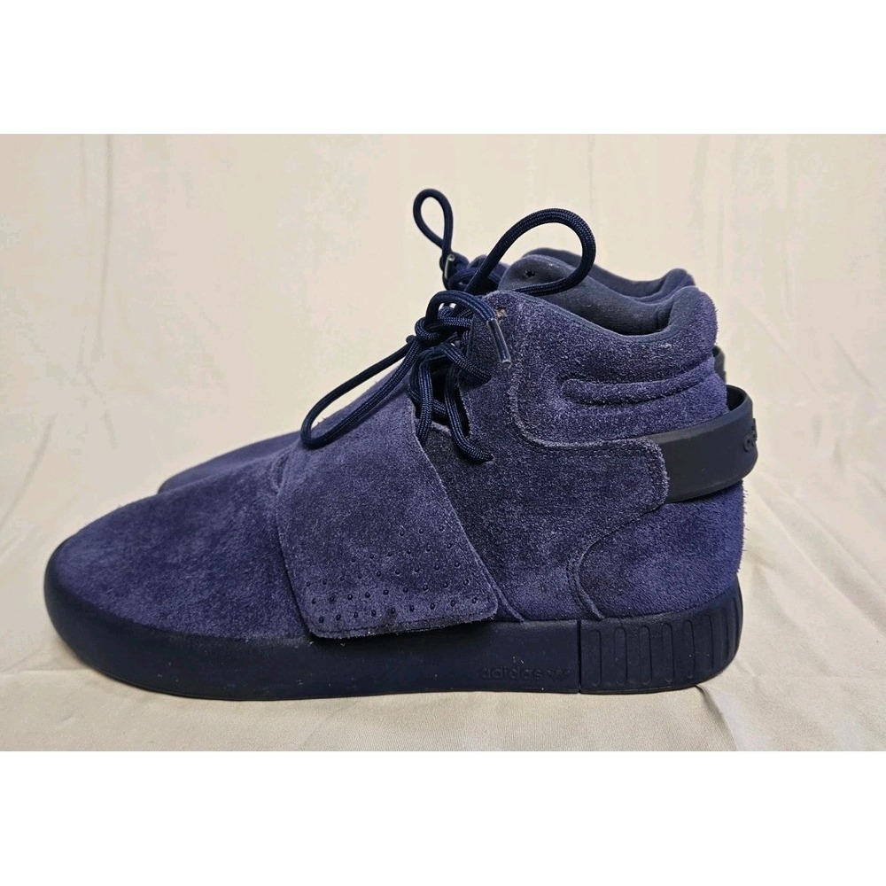 Adidas Tubular Invader Suede Trainers Hightop Basketball Blue Mens 8.5